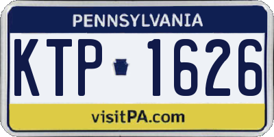 PA license plate KTP1626