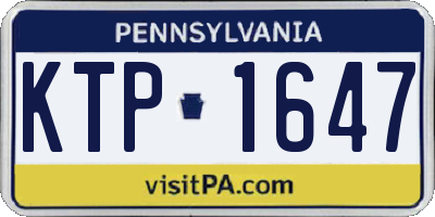 PA license plate KTP1647