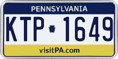 PA license plate KTP1649