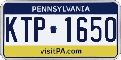 PA license plate KTP1650