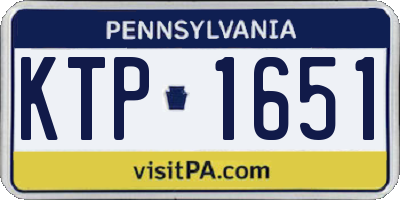 PA license plate KTP1651
