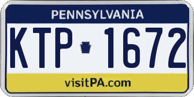 PA license plate KTP1672