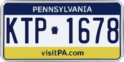 PA license plate KTP1678