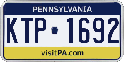 PA license plate KTP1692