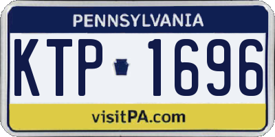 PA license plate KTP1696