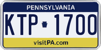 PA license plate KTP1700