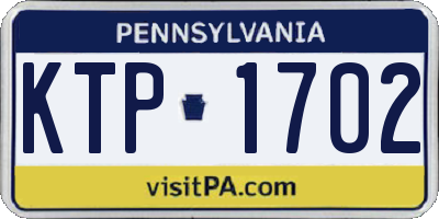 PA license plate KTP1702