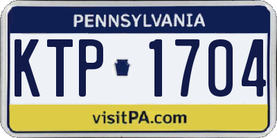 PA license plate KTP1704