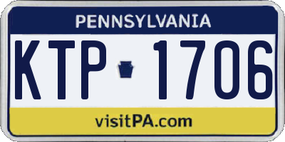 PA license plate KTP1706