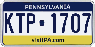 PA license plate KTP1707