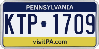 PA license plate KTP1709