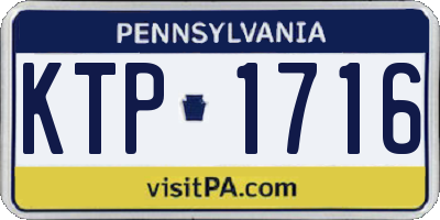 PA license plate KTP1716