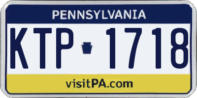 PA license plate KTP1718