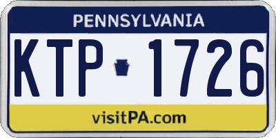 PA license plate KTP1726