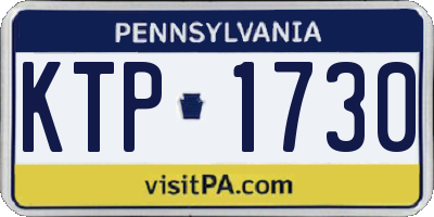 PA license plate KTP1730