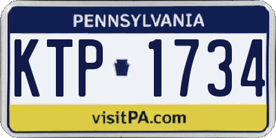 PA license plate KTP1734