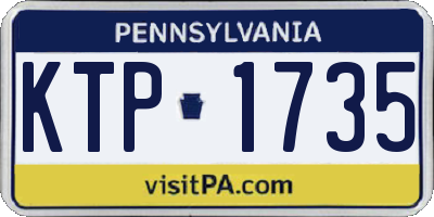 PA license plate KTP1735