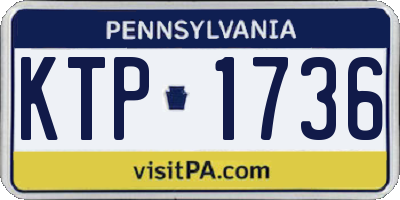 PA license plate KTP1736