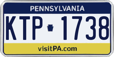 PA license plate KTP1738