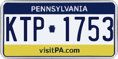 PA license plate KTP1753