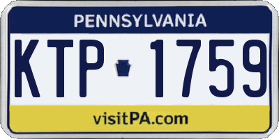 PA license plate KTP1759