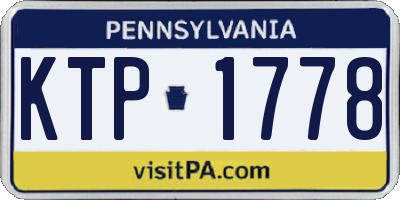 PA license plate KTP1778