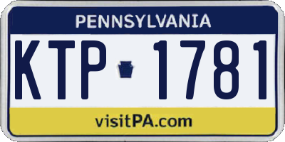PA license plate KTP1781