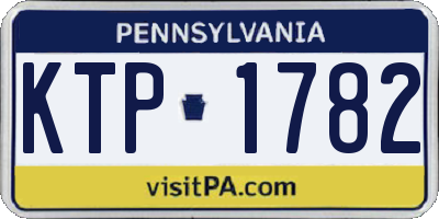 PA license plate KTP1782