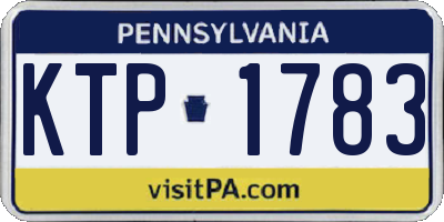 PA license plate KTP1783