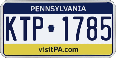 PA license plate KTP1785