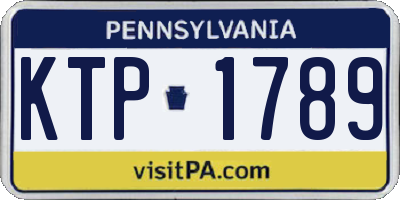 PA license plate KTP1789