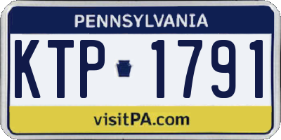 PA license plate KTP1791