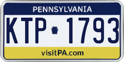 PA license plate KTP1793