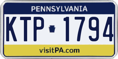 PA license plate KTP1794