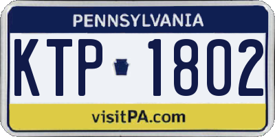 PA license plate KTP1802