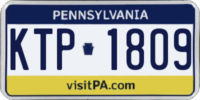 PA license plate KTP1809