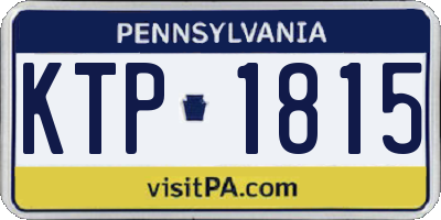 PA license plate KTP1815