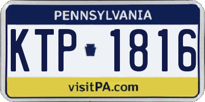 PA license plate KTP1816
