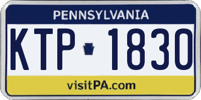 PA license plate KTP1830