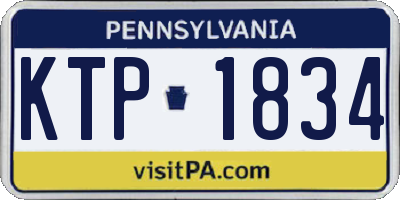 PA license plate KTP1834