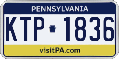 PA license plate KTP1836