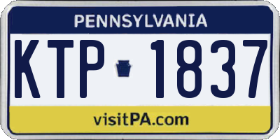 PA license plate KTP1837