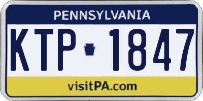 PA license plate KTP1847
