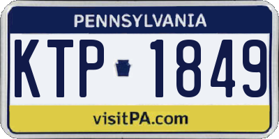 PA license plate KTP1849