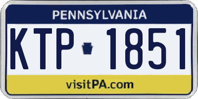 PA license plate KTP1851