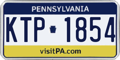 PA license plate KTP1854