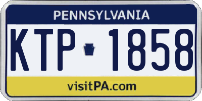 PA license plate KTP1858