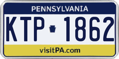 PA license plate KTP1862