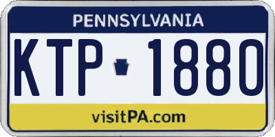 PA license plate KTP1880