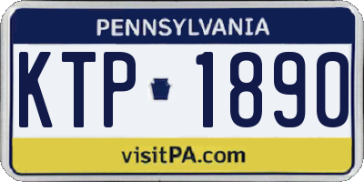 PA license plate KTP1890